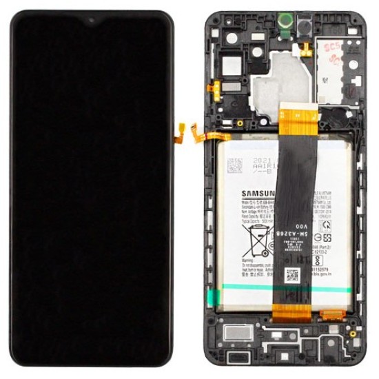 TOUCH+DISPLAY+FRAME WITH BATTERY SAMASUNG GALAXY A32/A326 2021 BLACK (SERVICE PACK GH82-25453A/25454A)